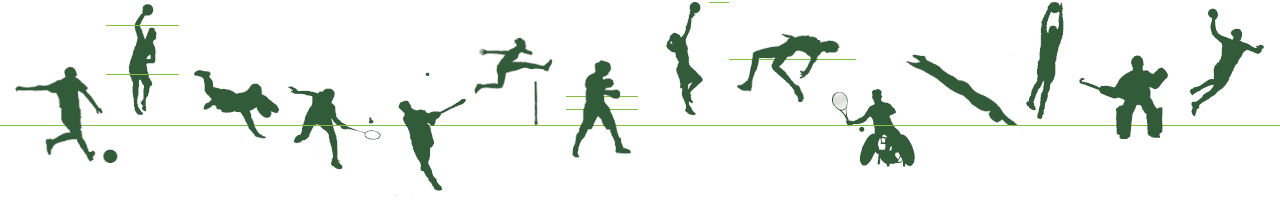 Graphic showing multi-sport athletes in action in silhouette.